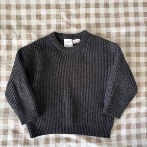 Zara Charcoal Ribbed Knit Sweater